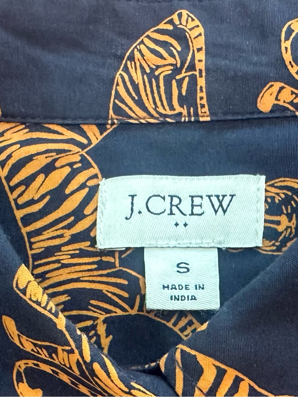 J.CREW Tiger Print Cotton Button-Down Shirt. Signature Fit. - Picture 3 of 8
